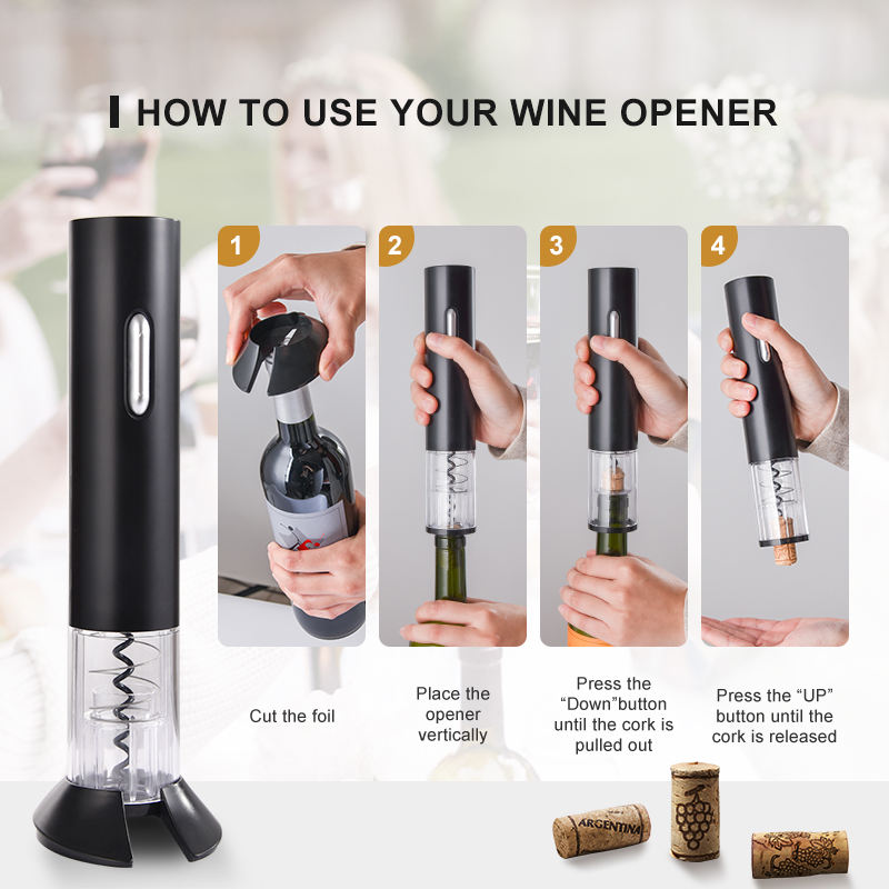 Deroly Rechargeable Electric Wine Bottle Opener – Professional Stainless Steel Automatic Corkscrew with Foil Cutter | Elegant Bar Tool & Perfect Gift for Wine Lovers - Image 9